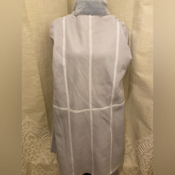 Yves Salomon belted blue shearling fur coat - Picture 10 of 12